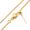 1mm Rack Plating Brass Box Chain Adjustable Slider Necklaces for Women Men MAK-L044-01G-2