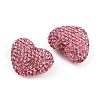 Heart Shaped Polymer Clay Rhinestone Beads CLAY-NH0002-02C-2