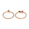 Bowknot 304 Stainless Steel Finger Ring Set for Women RJEW-C086-29-RG-3