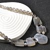 Natural Grey Agate Faceted Bib Graduated Beaded Necklaces for Women NJEW-B128-01F-2
