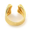 Rack Plating Brass Micro Pave Cubic Zirconia Open Cuff Ring RJEW-C082-11G-3