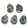 Natural Green Spot Jasper Pendants G-S359-317A-1
