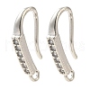 Rack Plating Brass Micro Pave Clear Cubic Zirconia Earring Hooks KK-A231-07S-1