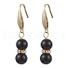 Natural Black Onyx with Rhinestone Dangle Earrings for Women EJEW-JE06042-1