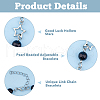 FIBLOOM 4Pcs 4 Style Alloy Hollow Star Link Chain Bracelets & Necklaces with ABS Plastic Pearl Beaded SJEW-FI0001-09-4