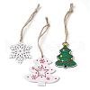 3Pcs 3 Styles Printed Wood Pendant Decoration HJEW-JM02183-1