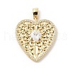 Brass Micro Pave Cubic Zirconia Pendants KK-U047-15G-1
