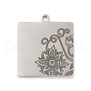 304 Stainless Steel Pendants STAS-P299-08P-1