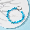 Synthetic Turquoise Chips Beaded Bracelet BJEW-JB09686-11-4