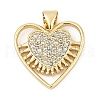Brass Micro Pave Cubic Zirconia Pendants KK-U058-33G-1