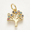 Brass Micro Pave Cubic Zirconia Charms ZIRC-S061-56G-1