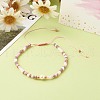 Adjustable Natural Pearl Beads Nylon Thread Braided Bead Bracelets Set BJEW-JB06454-5