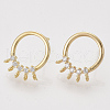 Brass Cubic Zirconia Stud Earring Findings KK-S350-026-2