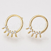 Brass Cubic Zirconia Stud Earring Findings KK-S350-026-2