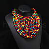 Bohemian Style Round Wood Beaded Multilayer Tassel Necklaces for Women WG93846-08-1