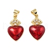 Brass Micro Pave Clear Cubic Zirconia Pendants KK-R229-05G-1