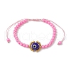 Handmade Lampwork Evil Eye & Glass Seed Beads Braided Bead Bracelets BJEW-MZ00090-05-1