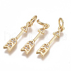 Brass Micro Pave Cubic Zirconia Pendants ZIRC-F111-14G-1