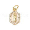 Brass Micro Pave Clear Cubic Zirconia Pendants KK-E111-31H-G-1