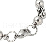 Non-Tarnish Round 304 Stainless Steel Byzantine Chain Bracelets for Men BJEW-B093-06P-3
