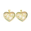 Brass Micro Pave Cubic Zirconia Pendants ZIRC-P106-04G-01-2