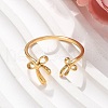 304 Stainless Steel Bowknot Cuff Rings RJEW-H246-01G-01-2