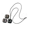 Natural Indian Agate Square Pendants Black PU Leather Cord Necklaces NJEW-K285-01E-4