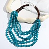 Flat Round Resin & Coconut Heishi Beaded Multi Layered Necklaces for Women FS-WGC6677-01-1