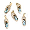 Brass Micro Pave Clear Cubic Zirconia Pendants ZIRC-B002-37G-A-1