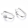 Brass Micro Pave Clear Cubic Zirconia Huggie Hoop Earring EJEW-T046-16P-NF-3