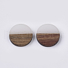 Resin & Walnut Wood Cabochons RESI-Q210-010A-A02-2