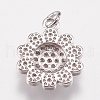 Brass Micro Pave Cubic Zirconia Charms ZIRC-E147-34P-2