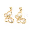 Brass Micro Pave Cubic Zirconia Pendants ZIRC-P106-12G-2