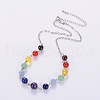 Seven Chakra Natural Gemstone Beaded Necklaces NJEW-JN00937-2