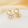 Elegant Brass Clear Cubic Zirconia Bowknot Hoop Earrings LP5969-2