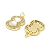 Brass Micro Pave Clear Cubic Zirconia Pendants KK-K365-24G-2