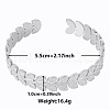 Non-Tarnish Stylish European and American Leaf 304 Stainless Steel Cuff Bangles for Women YW9238-1-1