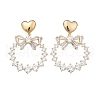 Brass Clear Cubic Zirconia Stud Earrings EJEW-D301-06G-01-4