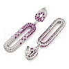 Brass Micro Pave Cubic Zirconia Dangle Stud Earrings EJEW-H014-17P-3