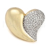 Heart Brass Micro Pave Clear Cubic Zirconia Open Cuff Ring for Women RJEW-Q819-18G-2