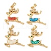 Chastmas Theme Brass Micro Pave Cubic Zirconia Pendants KK-U032-12G-1