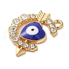 Alloy Enamel Rhinestone Glass Pendants X1-ENAM-U003-02G-04-2