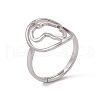 Non-Tarnish 201 Stainless Steel Hollow Out Africa Map Adjustable Ring for Women RJEW-C045-04P-1