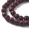Electroplated Natural Lava Rock Beads Strands G-A251-E01-01B-3