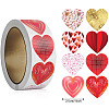 500 Paste  Paper Self-Adhesive Heart Stickers AJEW-S085-02C-1