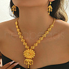 Elegant Fashion Flower Brass Necklace & Earrings Sets for Women JZ7484-2