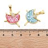 Rack Plating Brass Micro Pave Cubic Zirconia Pendants KK-K380-13G-3
