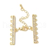 Brass Clear Cubic Zirconia Chain Extender KK-F893-10G-1