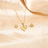304 Stainless Steel Pendant Necklaces & Stud Earrings Sets WG82A44-06-2