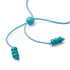 Turtle & Starfish Dyed Synthetic Turquoise Slider Bracelets BJEW-JB10279-01-3